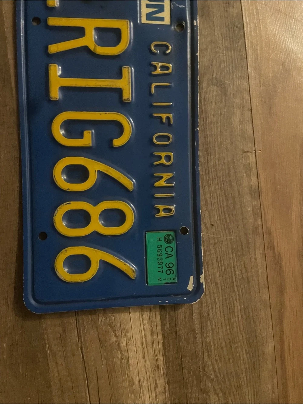 Blue and Yellow California License Plate Wall Art by